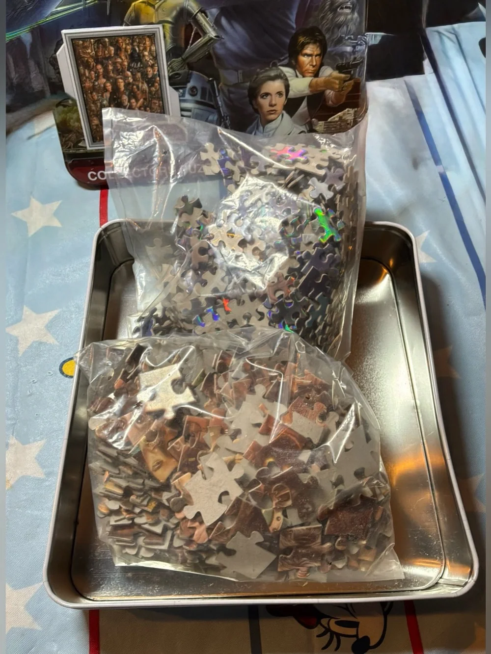 Disney Star Wars collectors puzzle set 2 puzzles in tin box